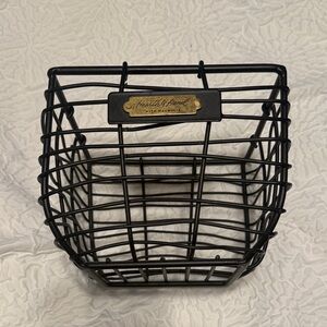 Hearth & Hand Black Wire Organizer Basket with Brass Accent